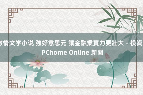 激情文学小说 強好意思元 讓金融業實力更壯大 - 投資 - PChome Online 新聞